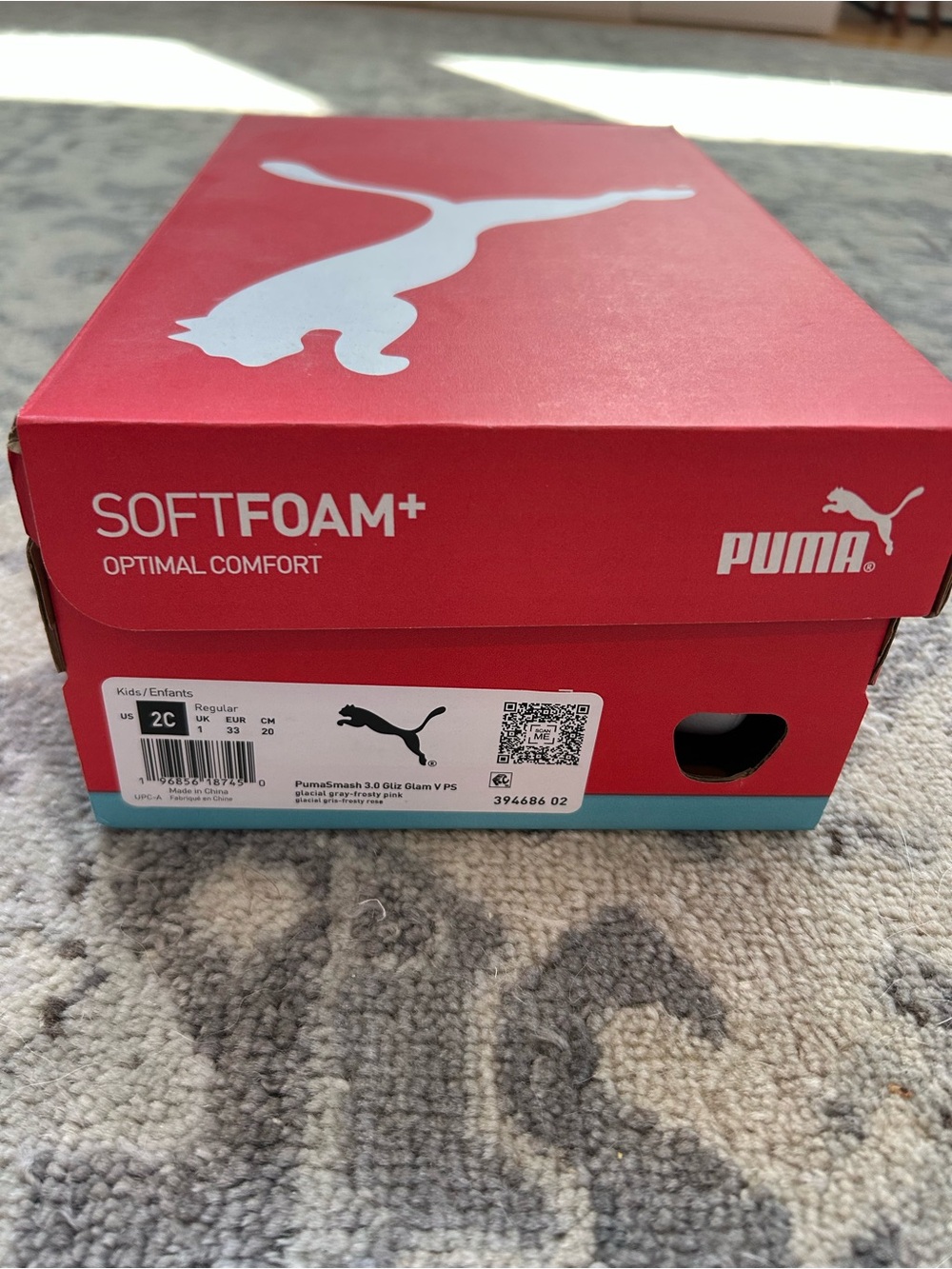 💗 NWT! Puma Kids Silver Glitter Sneakers with Pink Stripe - Picture 8 of 8